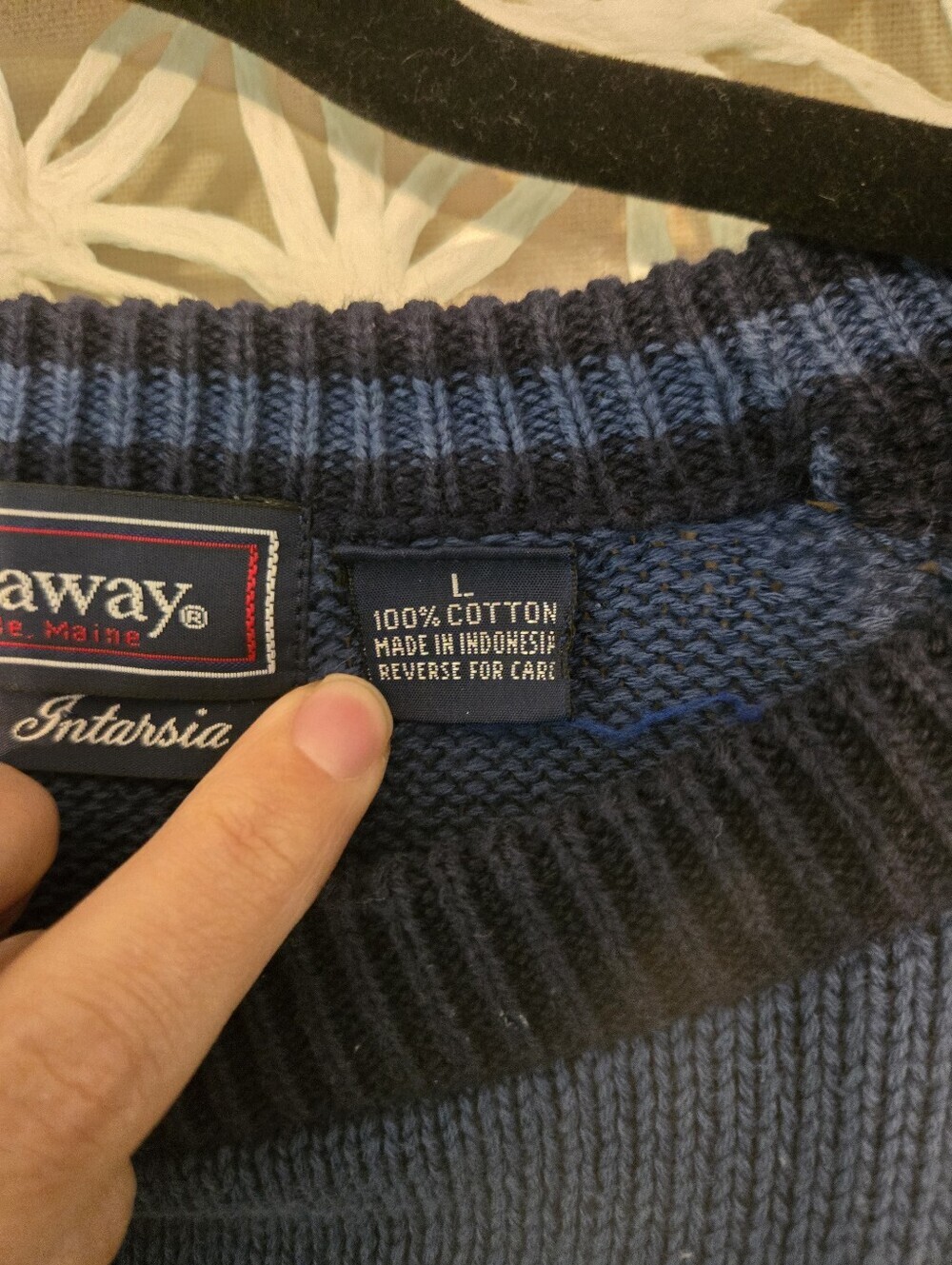 Vintage Hathaway Hand Intarsia Golf Sweater Men’s Large Multicolor 90s Knit - Picture 6 of 8